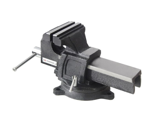 Тиски стальные усиленные поворотные с наковальней 6''-150мм