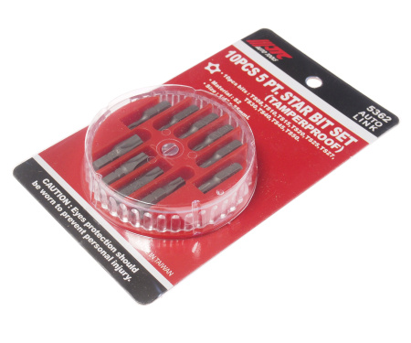 Набор бит JTC-5362 (1/4", TORX, ТS08-TS50, 10 предметов в боксе)