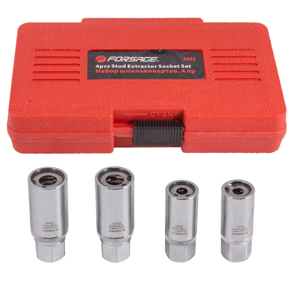 Набор шпильковертов 4пр.(6,8,10,12мм),в кейсе