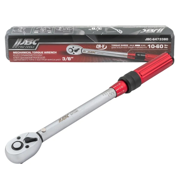 Ключ динамометрический щелчкового типа с быстрой фиксацией 10-60Нм, 3/8''