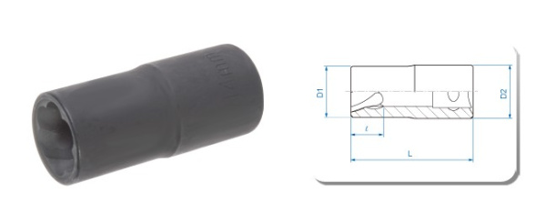 Головка для поврежденного крепежа 1/2", 17 мм KING TONY 9TD403-17M