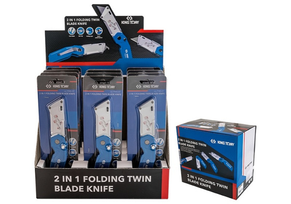 Набор ножей со сменными трапециевидными лезвиями KING TONY 7945-07-S, 19 мм, складных, 12 предметов