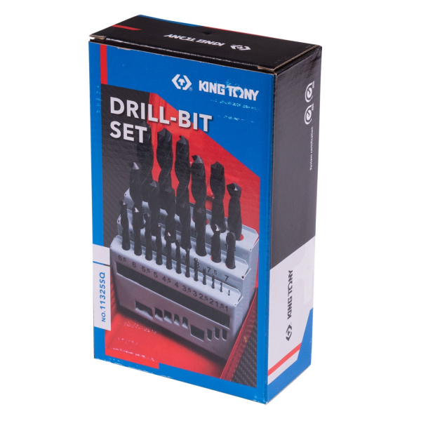 Набор сверл по металлу KING TONY 11325SQ, HSS 1,0-13,0 мм, 25 предметов