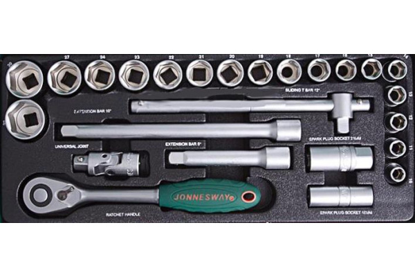 Набор головок торцевых S04H4125S, 1/2"DR, 10-32 мм, 25 предметов