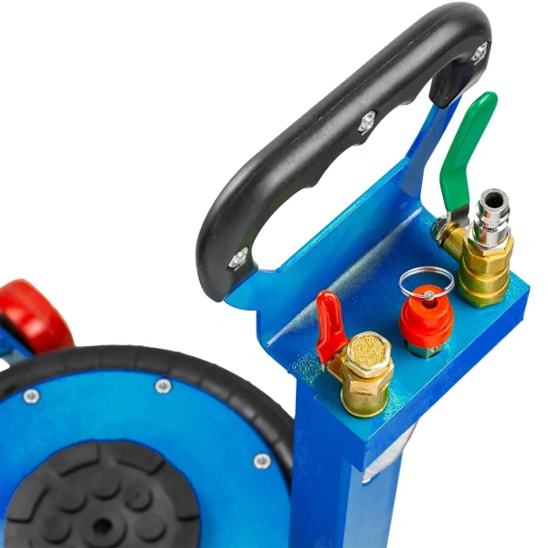 Домкрат подкатной пневматический 3т (4-8bar, h min 135мм, h max 400мм, 3 подушки, Ø250мм)