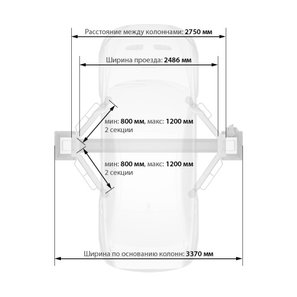 Двухстоечный подъемник TLT 235SB LAUNCH (3.5т) 220/380В
