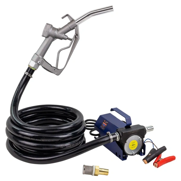 Насос для перекачки топлива переносной (12V, 40W, 20л/мин) в комплекте со шлангом резиновым 28х19мм 4м