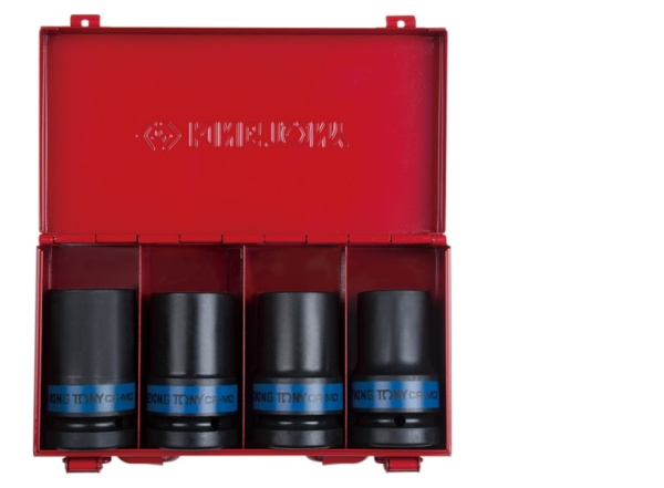 Набор ударных глубоких торцевых головок 8404MP, 1", шестигранные, 27-33 мм, 4 предмета