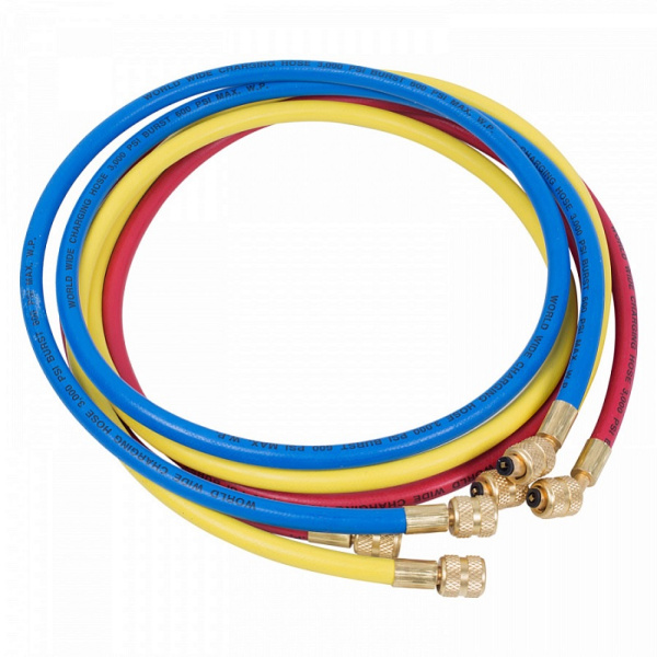 Шланг заправочный МАСТАК 105-61015 для фреона 1/4"SAE х1/4"SAE, 1,5 м