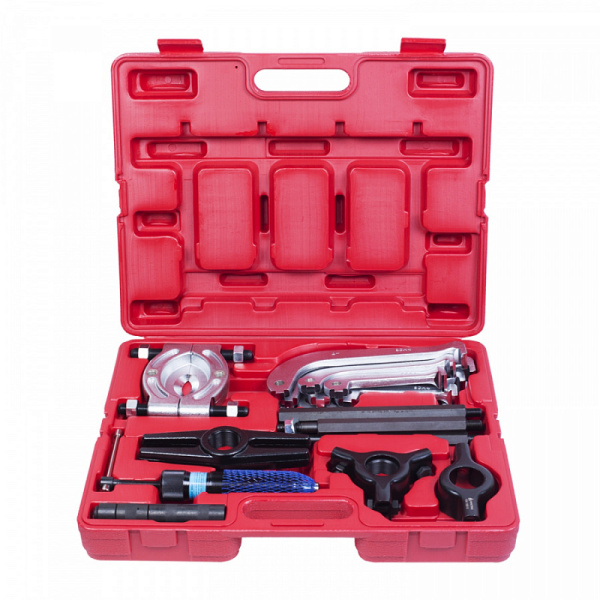 Съемник подшипников гидравлический, 10 т, 75-100 мм, 17 предметов МАСТАК 104-19010C