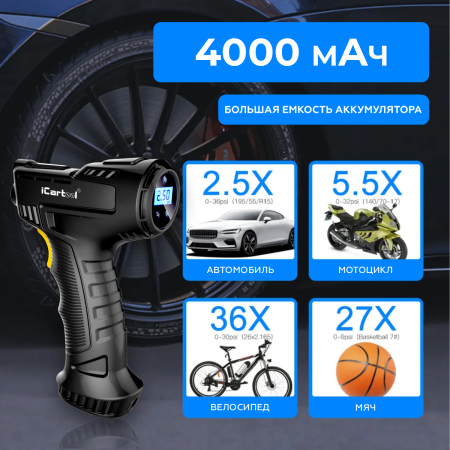 Автомобильный компрессор iCartool IC-CC3665