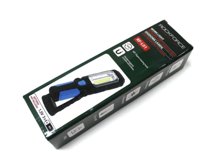 Лампа светодиодная (4W COB LED+1W,2 магнита,крючок,180гр.,250Lm,1.5V, 3хАА, )