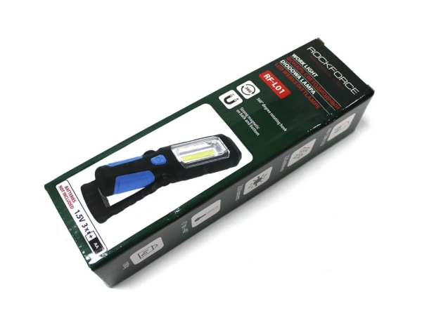 Лампа светодиодная (4W COB LED+1W,2 магнита,крючок,180гр.,250Lm,1.5V, 3хАА, )