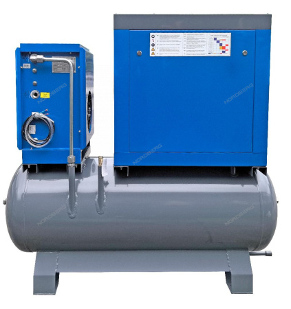 Компрессор винтовой NORDBERG NCB10RD (7,5 кВт, 10 бар, 960 л/мин, ресивер 350 л, IP23, осушитель)