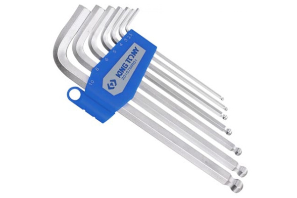 Набор Г-образных шестигранников 2,5-10 мм, с шаровым окончанием, 7 предметов KING TONY 20107MR01