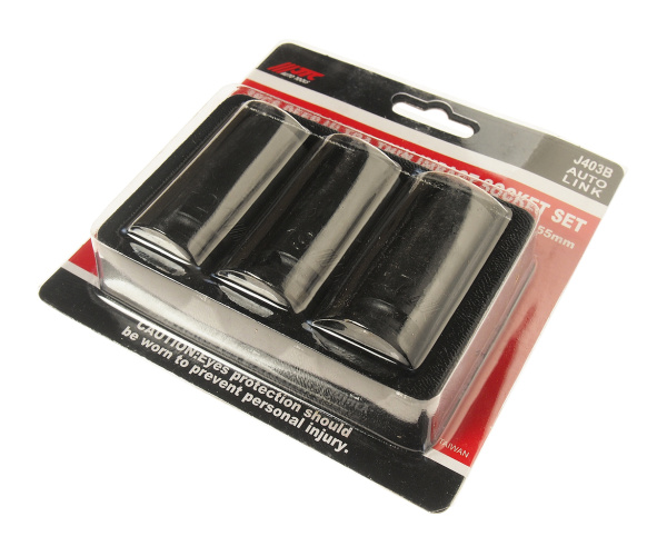 Набор головок торцевых ударных средней глубины тонкостенных JTC J403B (1/2", 17, 19, 21 мм, 3 предмета)