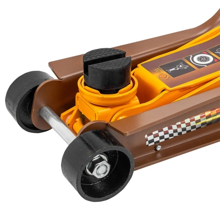 Домкрат подкатной гидравлический низкопрофильный 3т (поворотная ручка 360°,h min 85мм, h max 385мм)