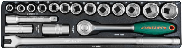 Набор головок торцевых S04H419S, 1/2"DR, 11-32 мм, 19 предметов