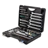 Набор инструментов 82+6пр.1/4''1/2''(6гр.)+(головка-бита 1/4''T40, биты 5/16'': М8,10,12,14,головки 1/2'': 10,12,13мм,ключи комбинир.:15,16мм)