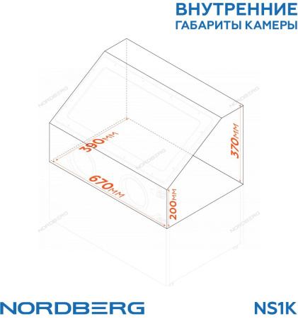 Камера пескоструйная настольная боковая загрузка 110 л NORDBERG NS1K