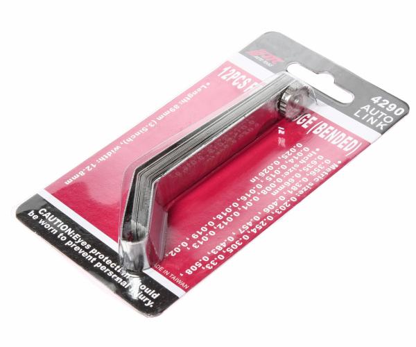 Набор щупов изогнутых для установки зазора JTC 4290 (0,203-0,66 мм, 0,008"-0,026", 12 шт.)