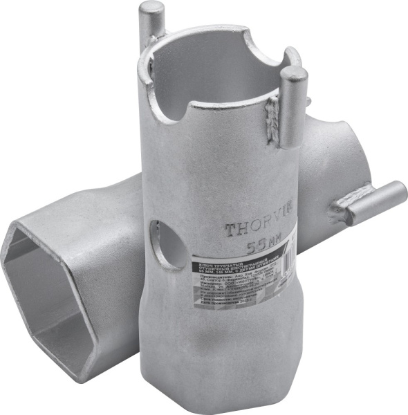 Thorvik BS6P55B Ключ трубчатый ступичный шестигранный, 55 мм, 145 мм, с двумя штифтами