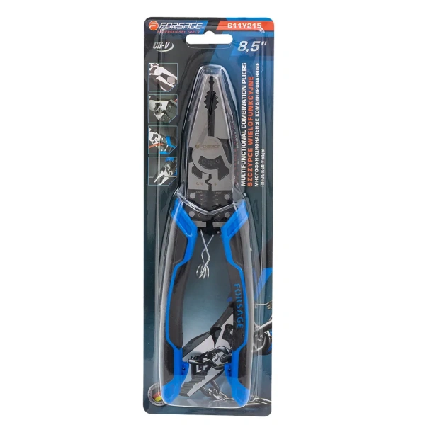 Плоскогубцы комбинированные для снятия изоляции 8,5''(215мм) в блистере