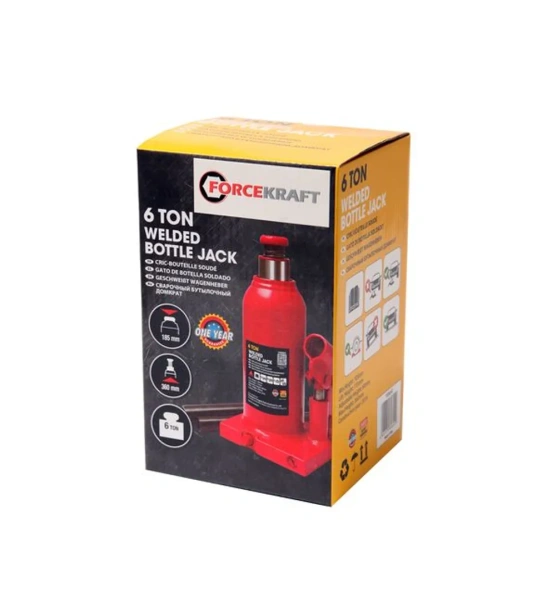 Домкрат бутылочный 6т с клапаном (h min 181мм,h max 351мм)