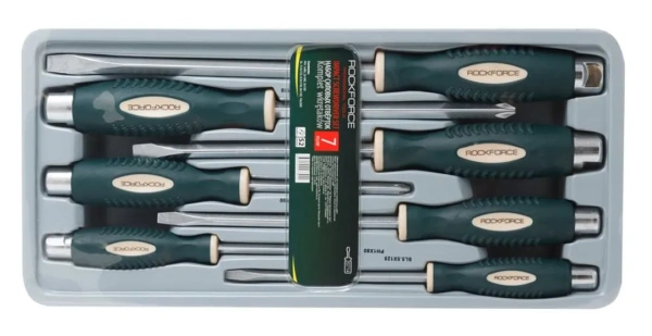 Набор отверток силовых магнитных ''Profi''S2, 7пр.(PH:1x80,2х100,3х150мм, SL: 5.5х125, 6.5х150, 8х150, 10x200мм)в лотке