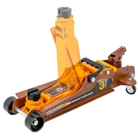 Домкрат подкатной гидравлический низкопрофильный 3т (поворотная ручка 360°,h min 85мм, h max 385мм)