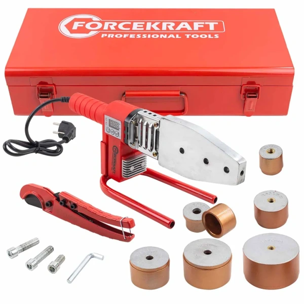 Аппарат для сварки полимерных труб (1000W, 6 насадок: 20, 25, 32, 40, 50, 63мм)