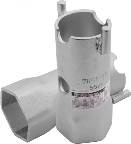 Thorvik BS6P55B Ключ трубчатый ступичный шестигранный, 55 мм, 145 мм, с двумя штифтами