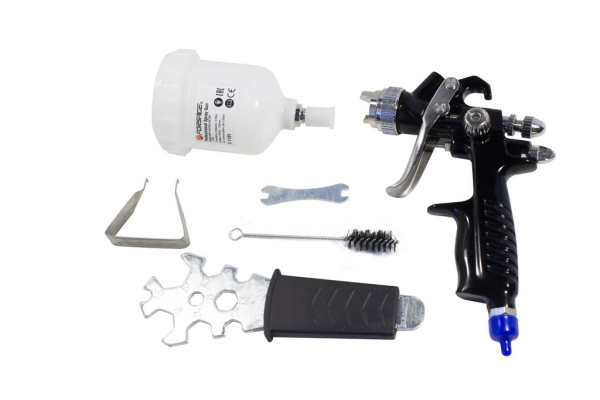 Краскораспылитель с верхним пластиковым бачком (100мл,1.0мм,2.0Bar,80-130л/мин)