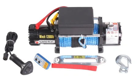 Лебедка автомобильная 5.5т, 12V (нейлоновый трос)