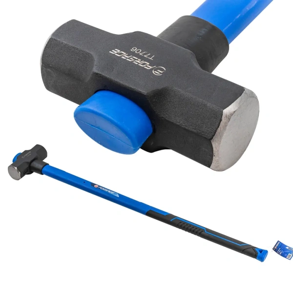 Кувалда с фиберглассовой ручкой и резиновой противоскользящей накладкой (2700г,L ручки-800мм)