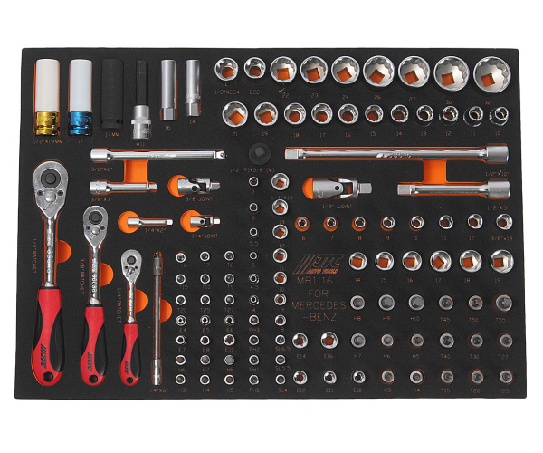 Набор инструментов слесарно-монтажный JTC MB1116 (MERCEDES, 116 предметов в ложементе)
