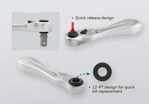 Набор бит и трещотка в кейсе KING TONY 1026CQ-AM