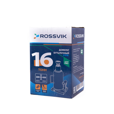 Домкрат бутылочный ROSSVIK PRO V016 (г/п 16,0 т)