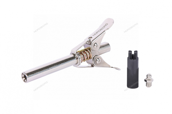 Наконечник быстросъемный удлиненный для плунжерного шприца NORDBERG NO9017 (+насадка для очистки)