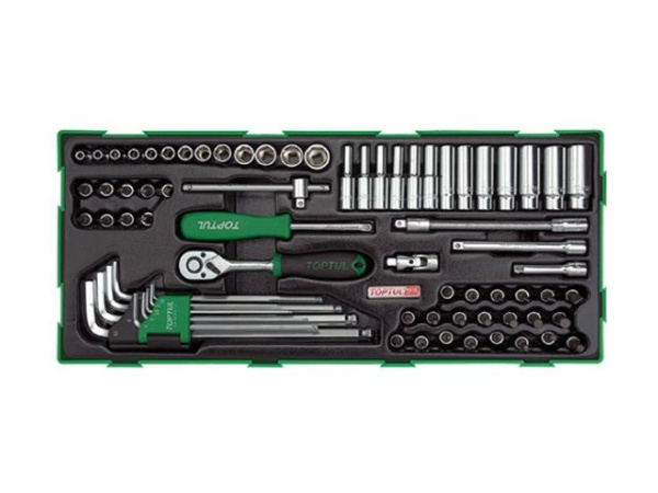 Набор-сет головок с принадлежностями 72предм. TOPTU