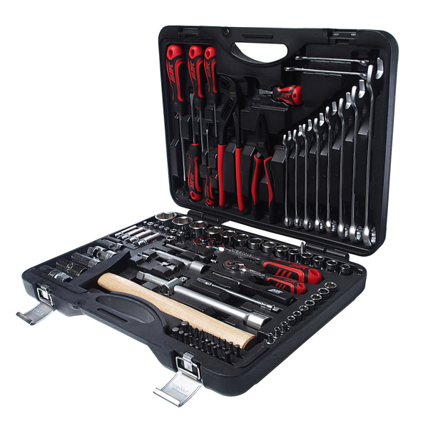 Набор инструментов 90 предметов слесарно-монтажный 1/4",1/2" 6-ти гранных в кейсе JTC-H090C-B72