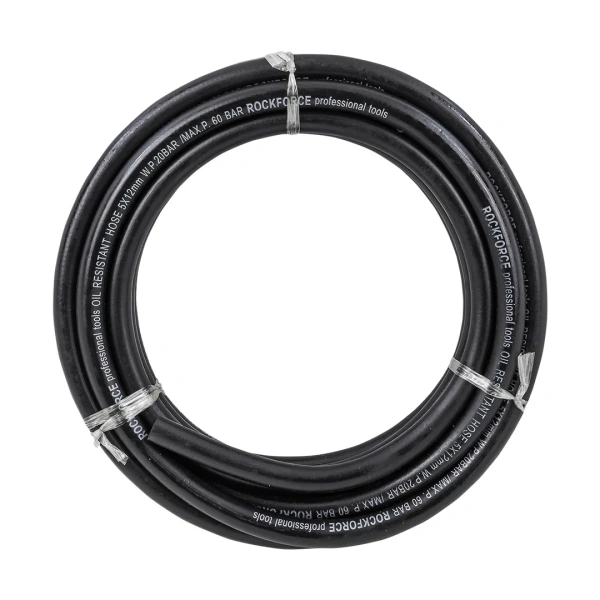 Шланг резиновый армированый бензо-маслостойкий 5х12ммх10м(повышенная гибкость и сопротивление к излому,раб.давл. 20bar,max 60bar,-30C°+70C°,DIN20018)