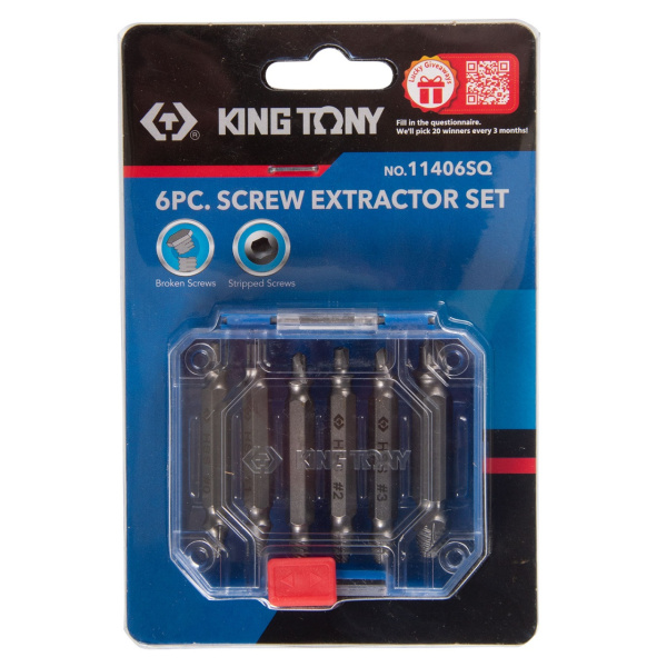 KING TONY Набор экстракторов, 2-12 мм, 6 предметов