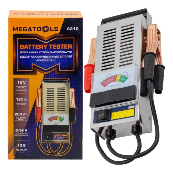 Тестер аккумуляторных батарей аналоговый 12V, 125A, 200Ah