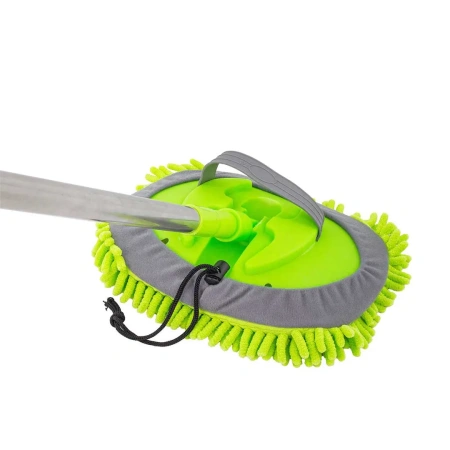 Щетка для мытья автомобиля из микрофибры с длинным ворсом и телескопической рукояткой (насадка 26х18мм, длина 59/94/128,5см)