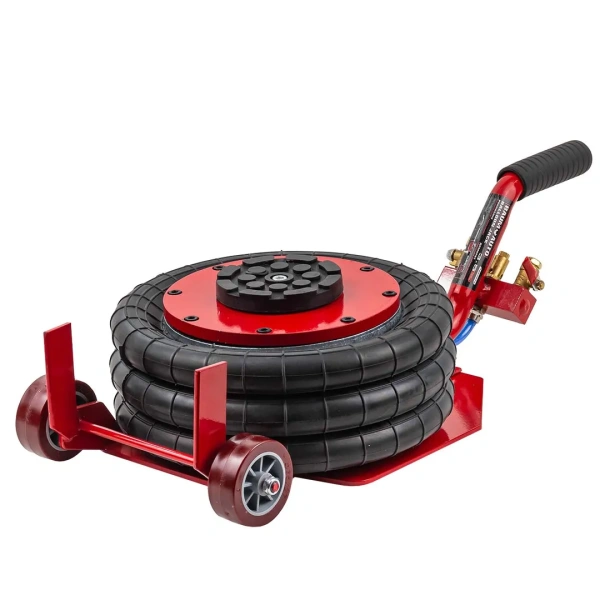 Домкрат подкатной пневматический 3,5т(6-12bar, h min 135мм, h max 420мм, 3 подушки, Ø270мм)