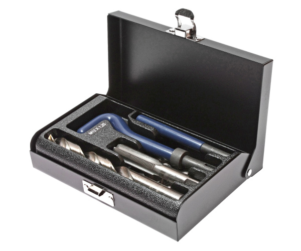 Набор инструментов для восстановления резьбы JTC 4785 (вставки М12х1,25, L=16,3 мм, 10 шт., 14 предметов)