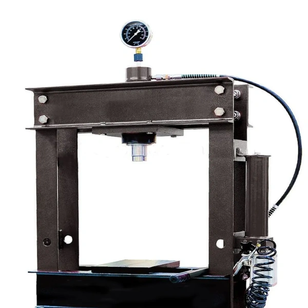 Пресс гидравлический с манометром напольный 30т, ручной/пневмо привод (раб. высота:0-840мм, раб. ширина:520мм, раб. стол:290х520мм, ход штока:160мм)