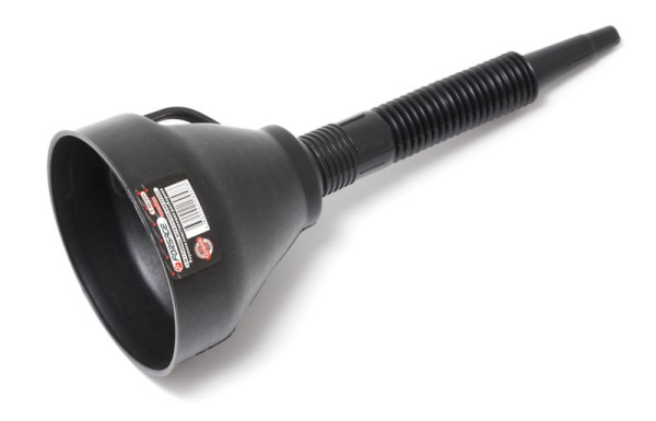 Воронка пластиковая с гибким ''носиком''и фильтром (Ø130мм, L-350мм)