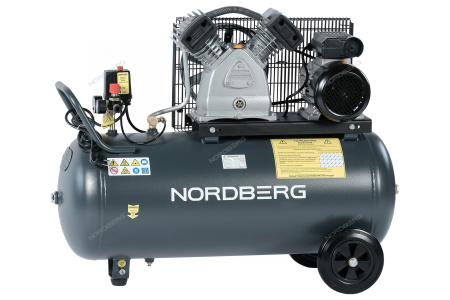 Компрессор поршневой с ременной передачей NORDBERG NCP100/360A (380В, ресив. 100л, 420л/мин)